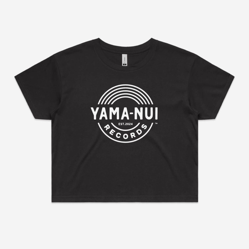 Womens Tee Crop Yama Nui Records Coal 2